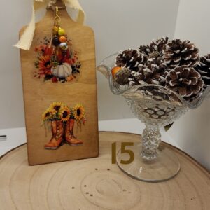 Handmade Wooden Fall Decor-Mini Pumpkin and Sunflower Mini Cutting Board-Wall Hanger or Door Hanger