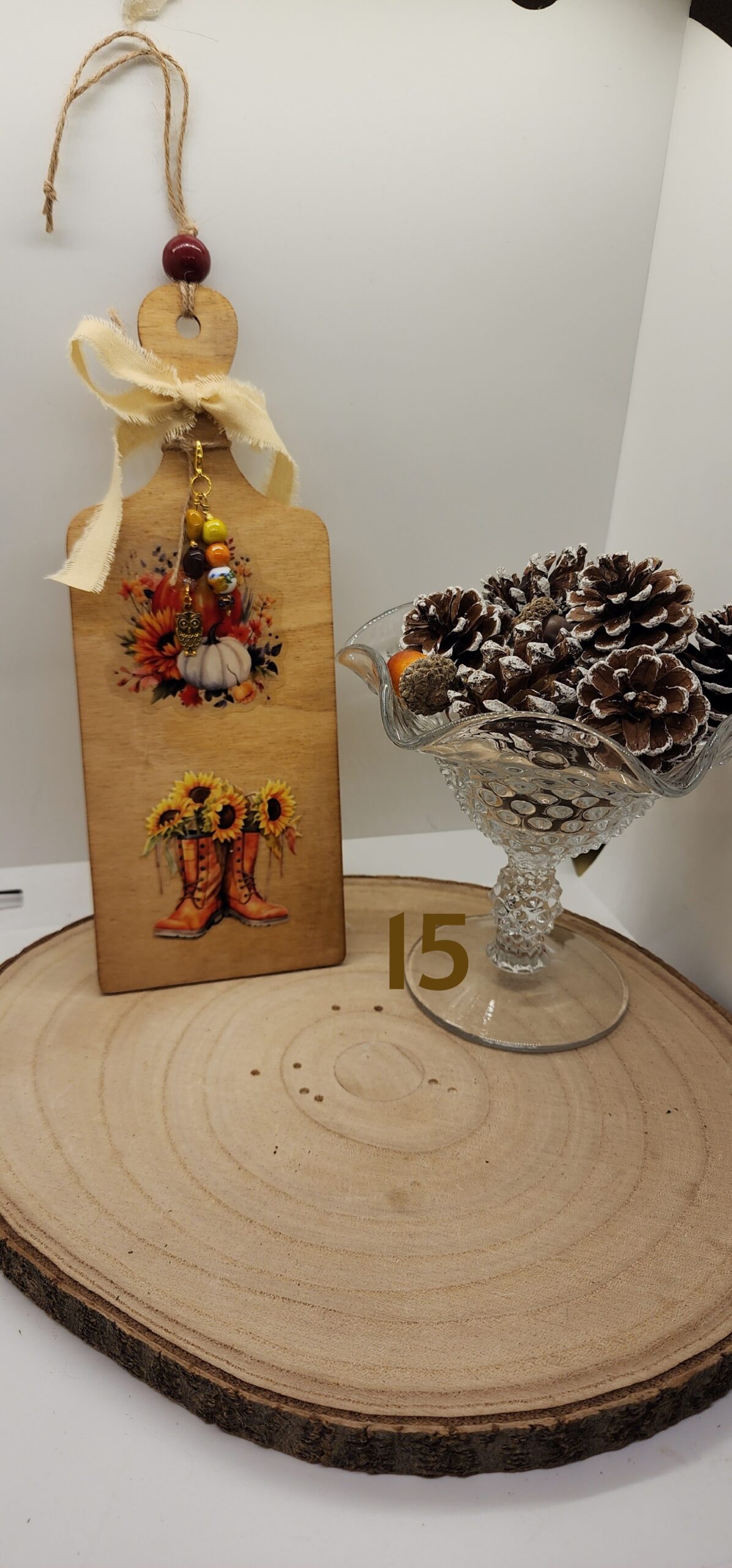 Handmade wooden fall decor-mini pumpkin and sunflower mini cutting board-wall hanger or door hanger Handmade wooden fall decor-mini pumpkin and sunflower mini cutting board-wall hanger or door hanger