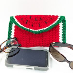Watermelon Phone & Glasses Crochet Case