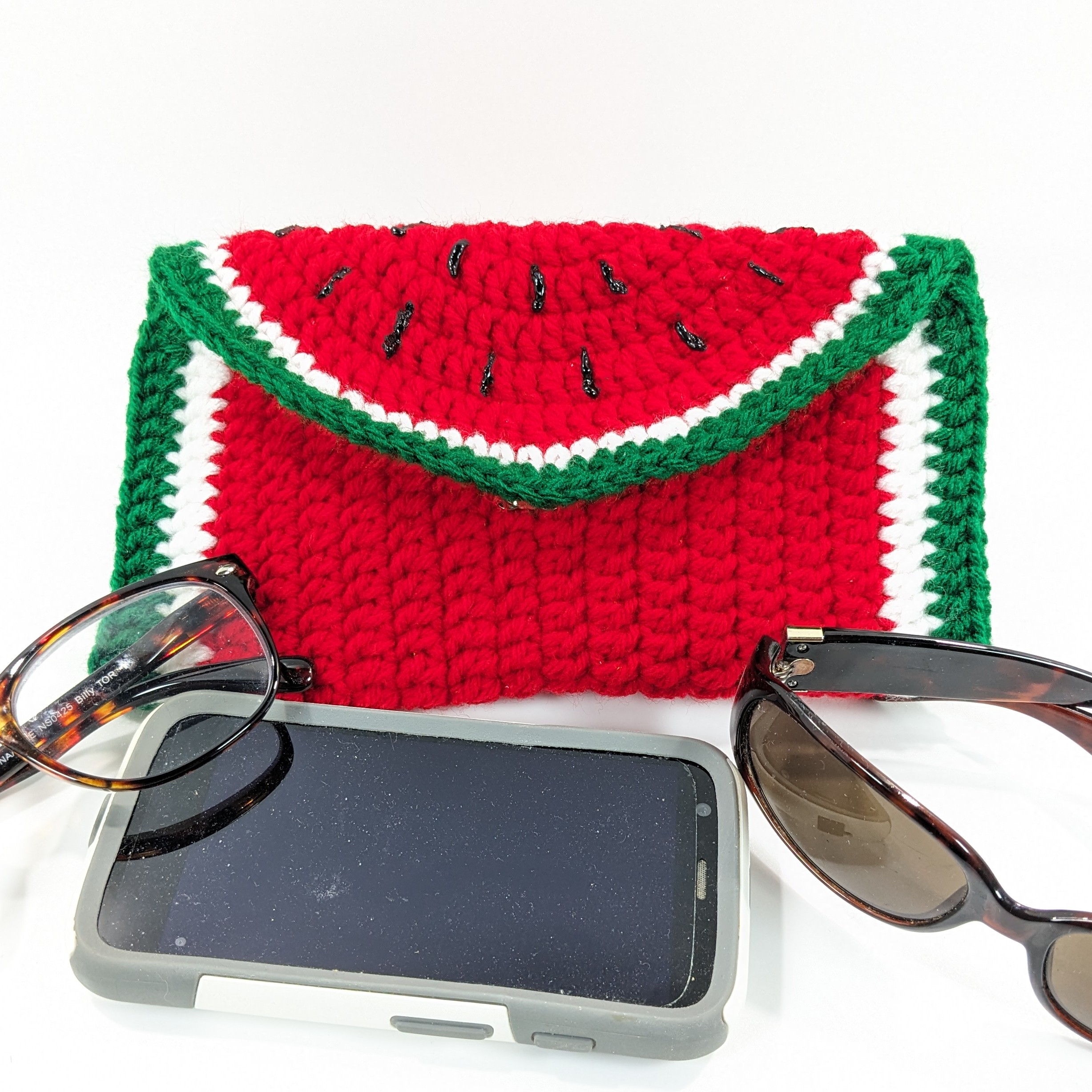 Watermelon phone & glasses crochet case Watermelon phone & glasses crochet case