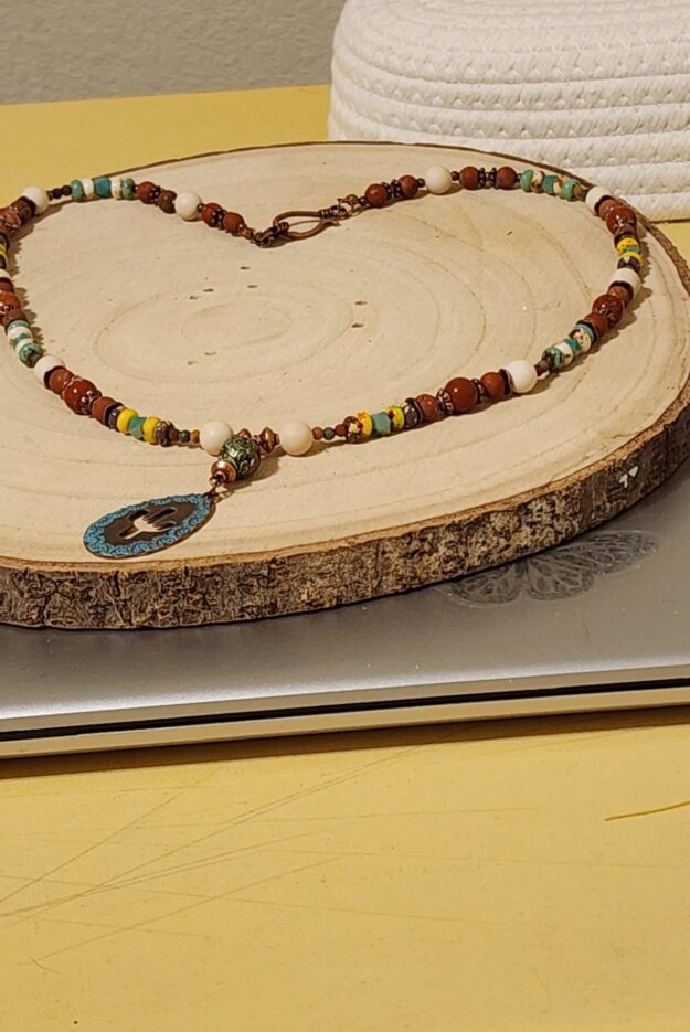 Spirit of the southwest necklace- nature-inspired multi color beaded statement jewelry Spirit of the southwest necklace