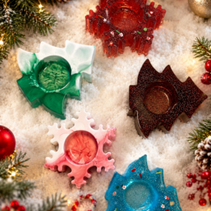 Resin holiday candle holders