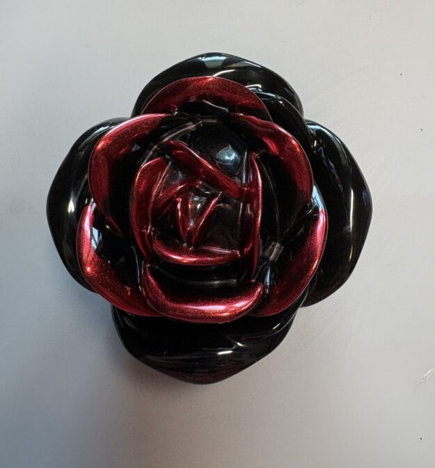 Handmade resin rose keepsake box, black rose trinket box, handcrafted jewelry organizer and gift Handmade resin rose keepsake box, black rose trinket box, handcrafted jewelry organizer and gift - image 2