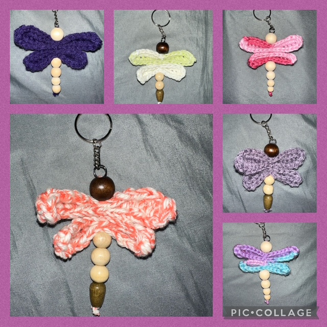 Handmade crochet dragonfly keychain Handmade crochet dragonfly keychain