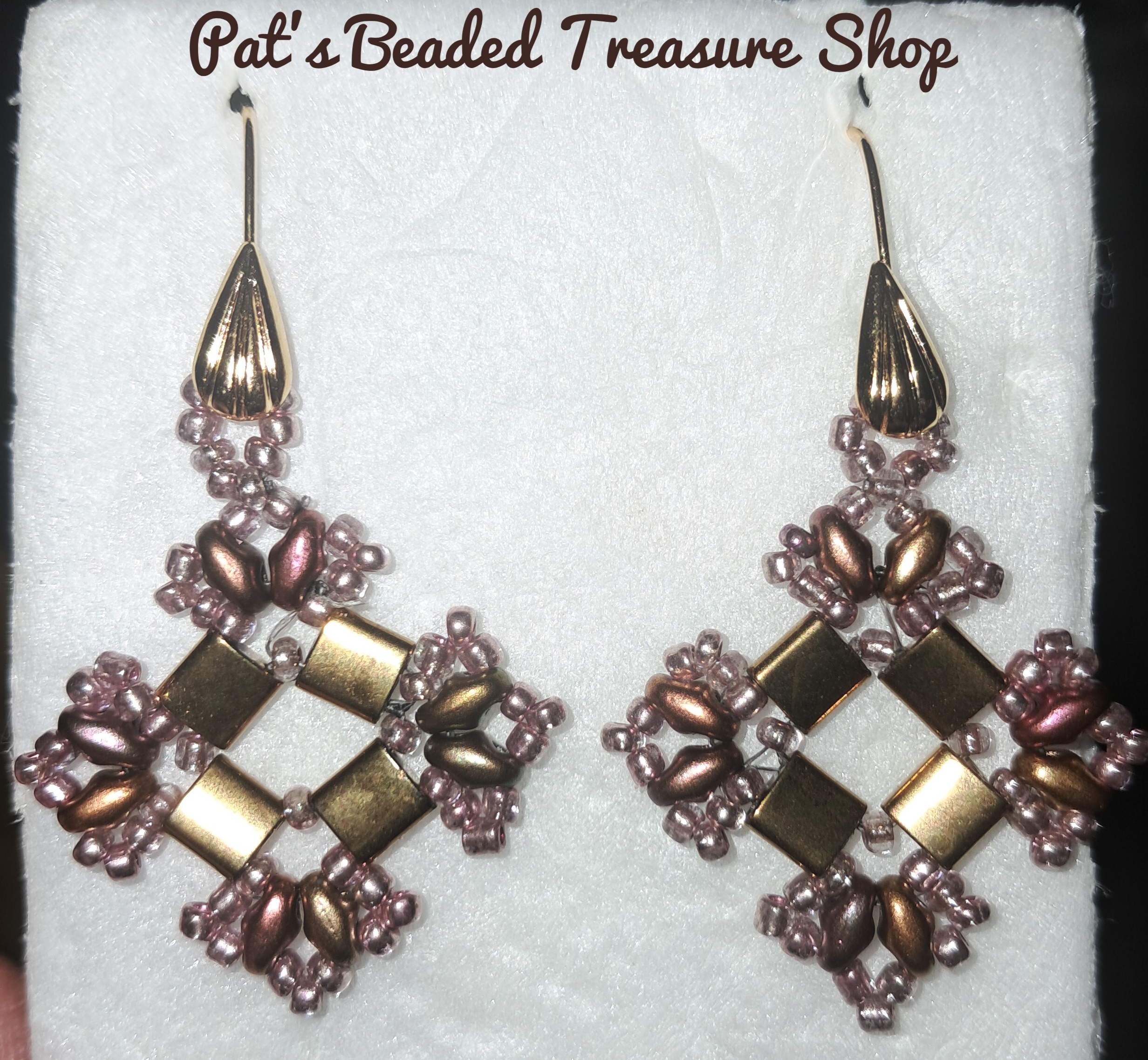 Crystal violet rainbow superduo earrings Crystal violet rainbow superduo earrings - image 3