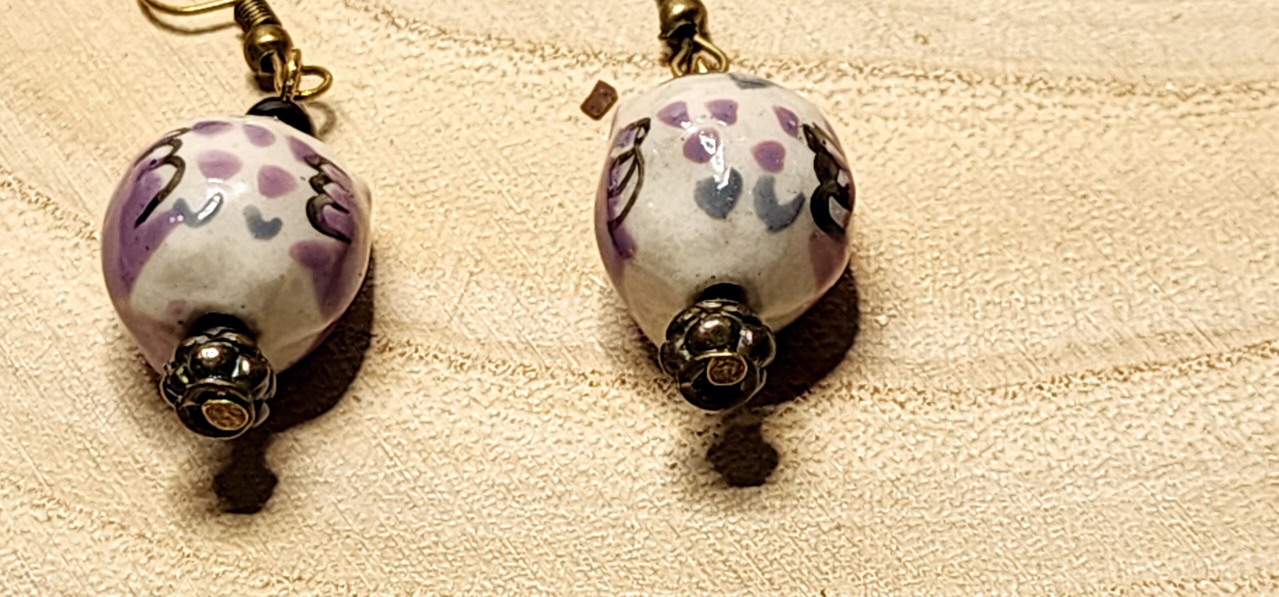 Hand‑painted porcelain owl earrings – whimsical holiday gift for her Hand‑painted porcelain owl earrings – whimsical holiday gift for her