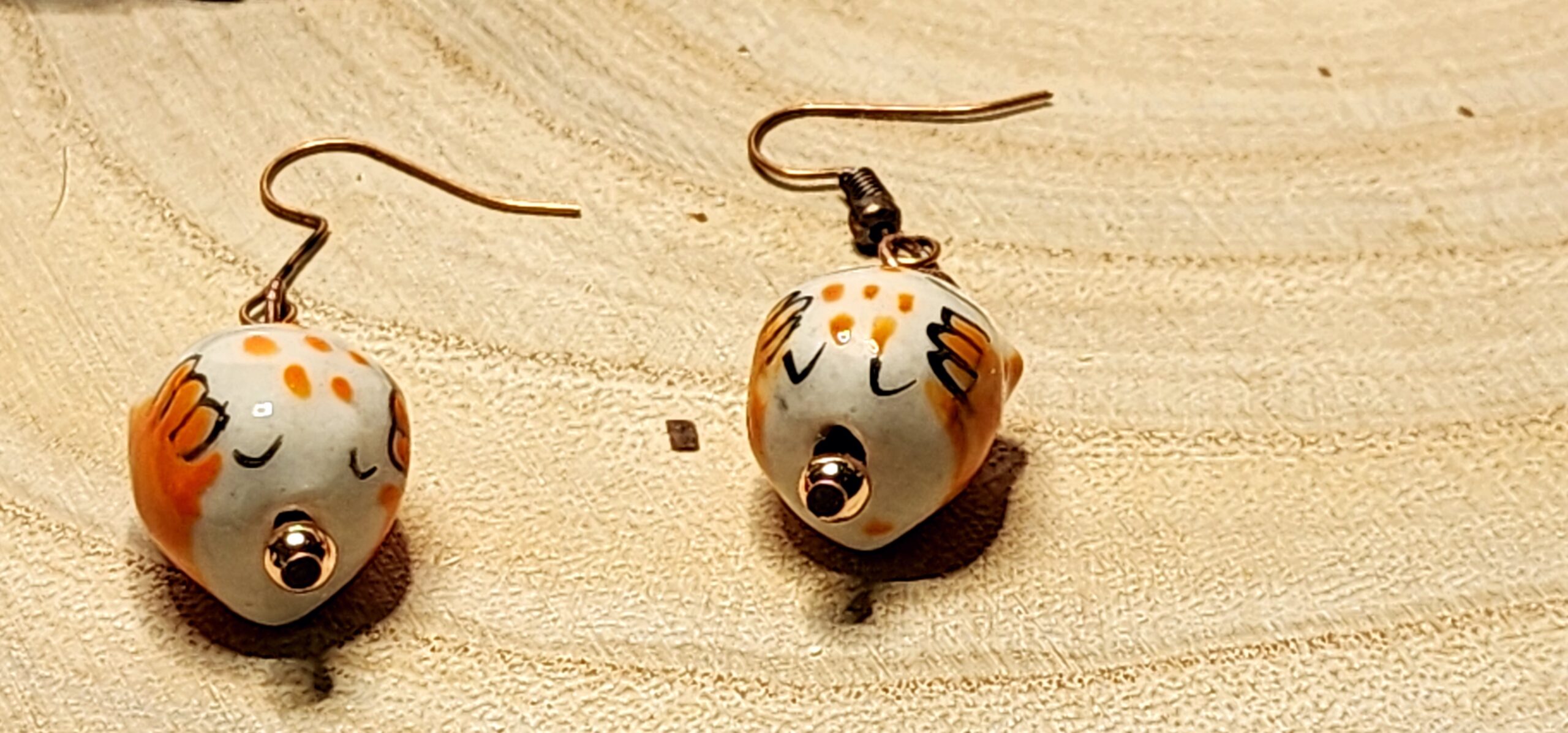 Hand‑painted porcelain owl earrings – whimsical holiday gift for her Hand‑painted porcelain owl earrings – whimsical holiday gift for her - image 3