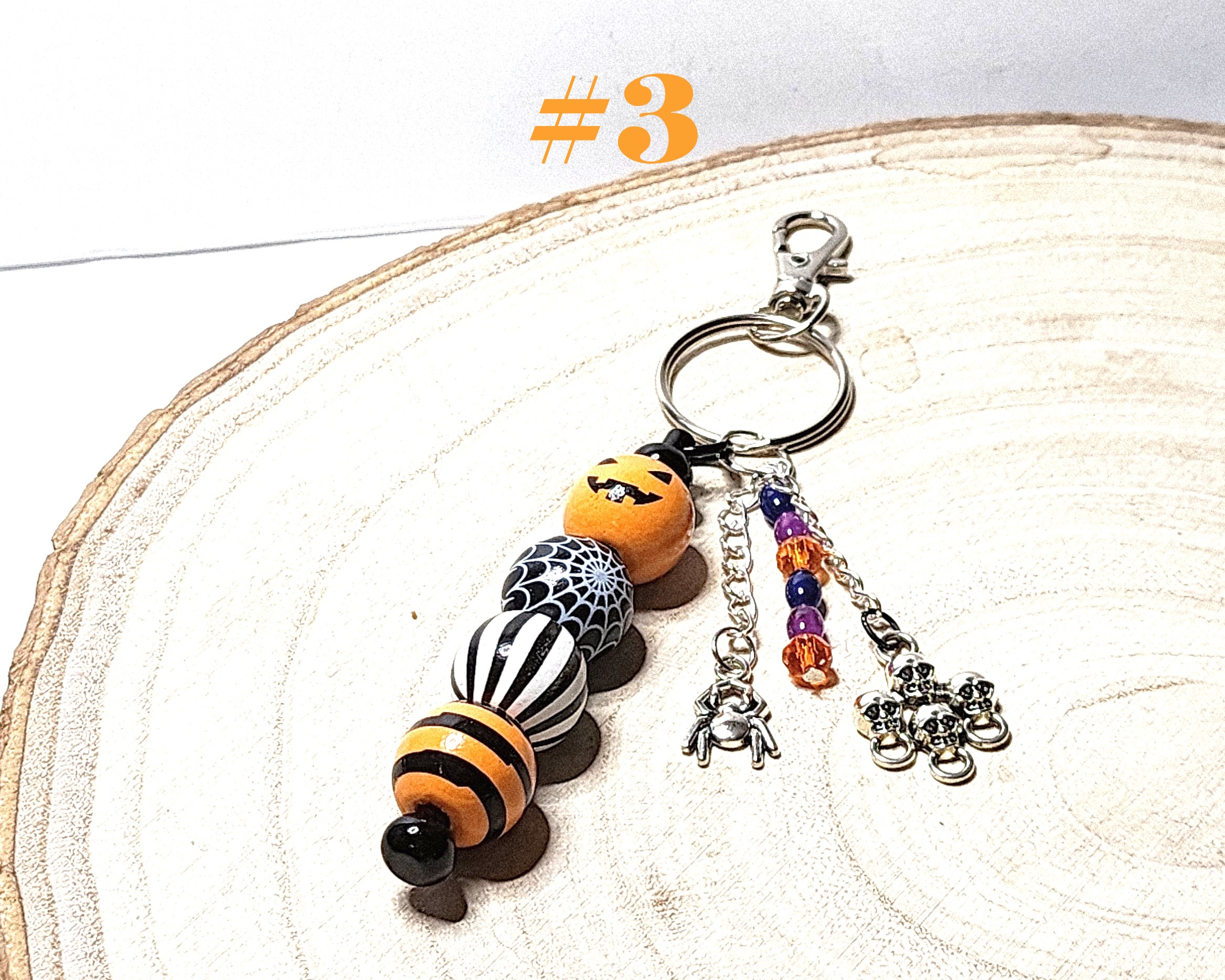 Handcrafted wooden halloween keychains-spooky season accessory-fun halloween charms Handcrafted wooden halloween keychains-spooky season accessory-fun halloween charms - image 4
