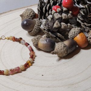Handcrafted Autumn Gemstone Beaded Bracelet -Nature Inspired Jewelry-Earth-Tone Bracelet