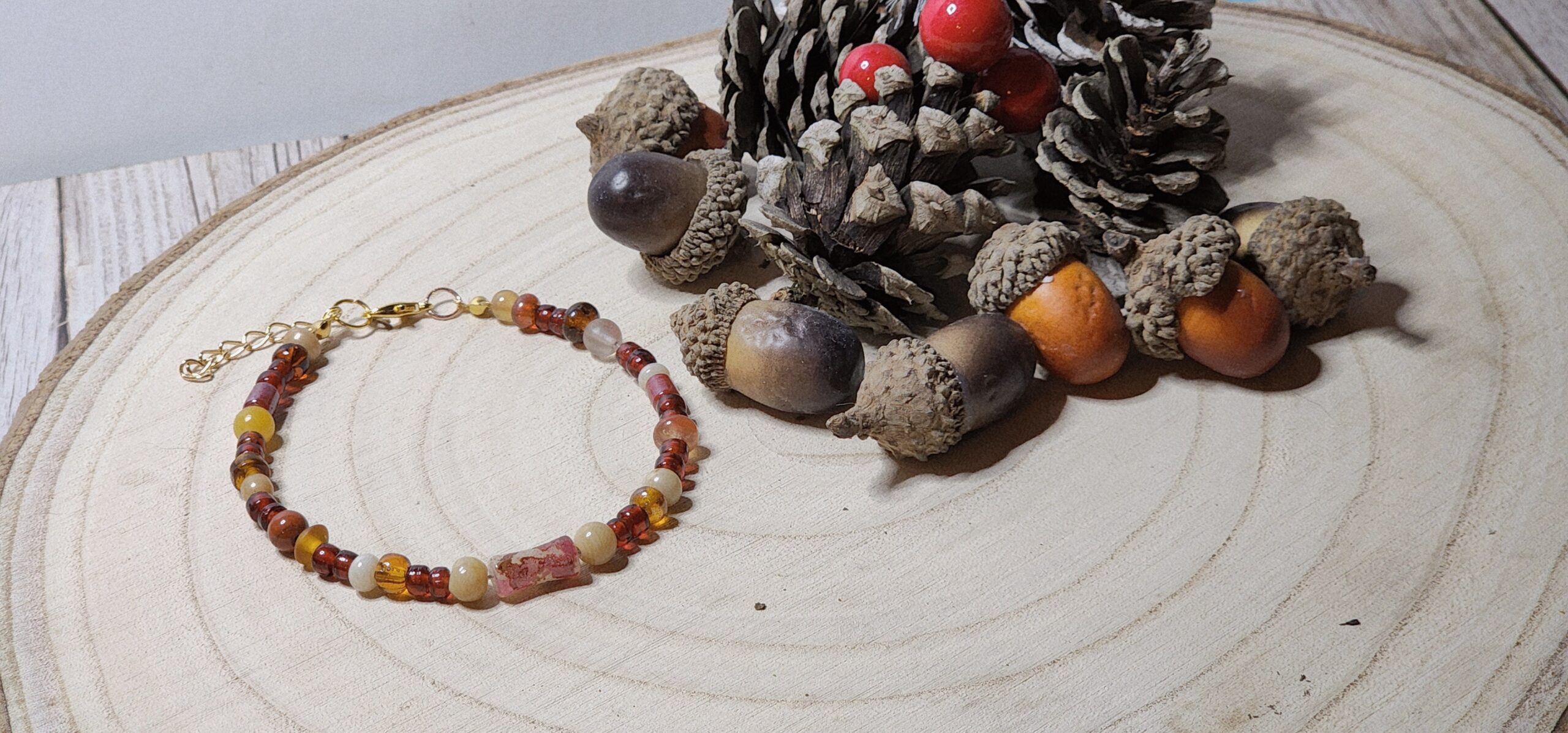 Handcrafted autumn gemstone beaded bracelet -nature inspired jewelry-earth-tone bracelet Handcrafted autumn gemstone beaded bracelet -nature inspired jewelry-earth-tone bracelet