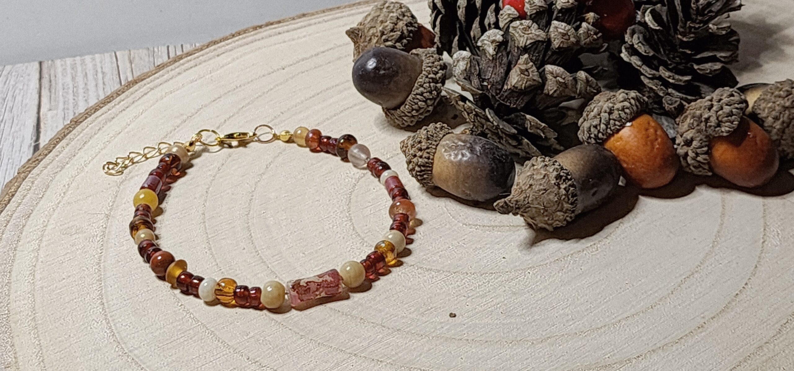 Handcrafted autumn gemstone beaded bracelet -nature inspired jewelry-earth-tone bracelet Handcrafted autumn gemstone beaded bracelet -nature inspired jewelry-earth-tone bracelet - image 5