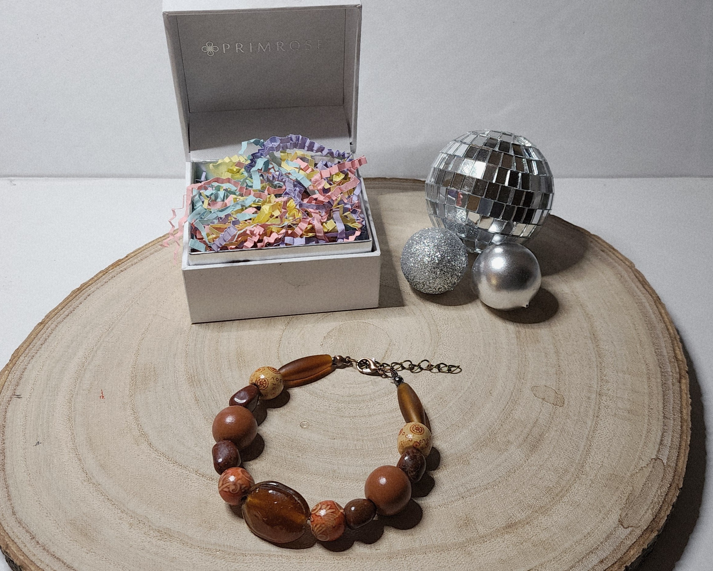 Earthy brown & amber beaded bracelet – handmade wooden & glass jewelry Earthy brown & amber beaded bracelet – handmade wooden & glass jewelry - image 5