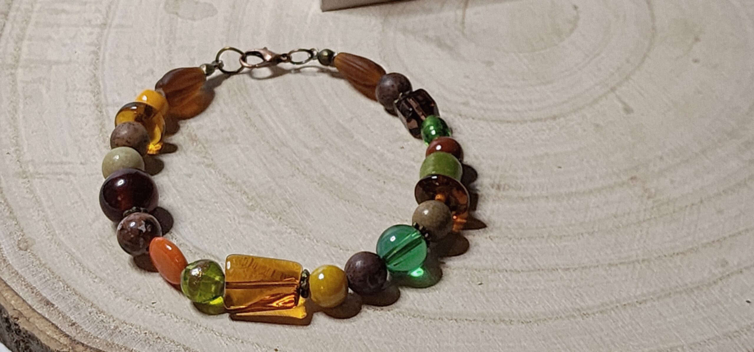 Autumn glow beaded bracelet – handmade glass & stone jewelry Autumn glow beaded bracelet – handmade glass & stone jewelry - image 4