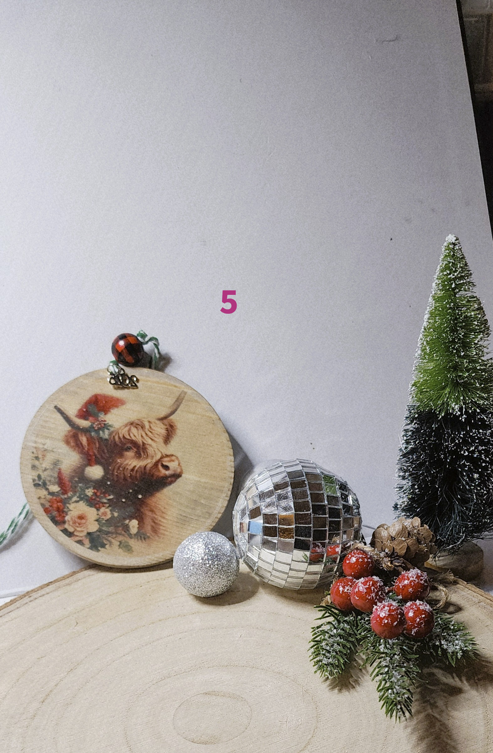 Handcrafted 4" wooden christmas ornament – 2025keepsake | vintage holiday decor | highland cow collection Handcrafted 4" wooden christmas ornament – 2025keepsake | vintage holiday decor | highland cow collection - image 6