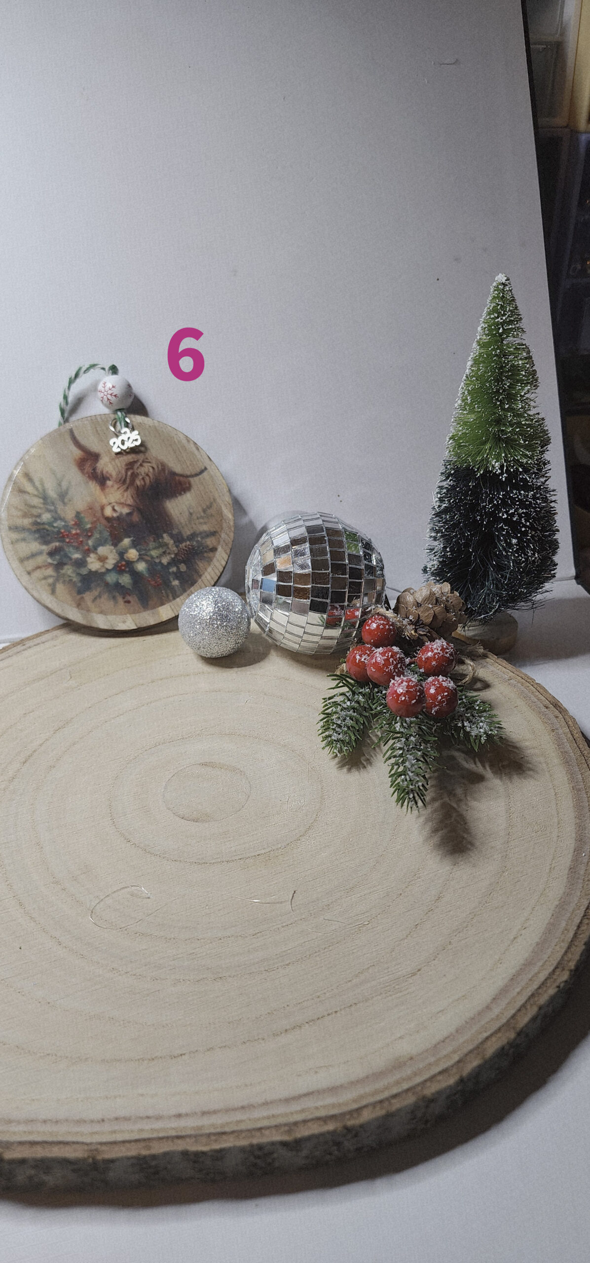Handcrafted 4" wooden christmas ornament – 2025keepsake | vintage holiday decor | highland cow collection Handcrafted 4" wooden christmas ornament – 2025keepsake | vintage holiday decor | highland cow collection - image 7
