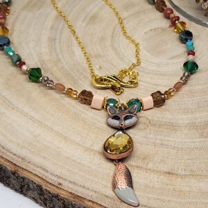 Woodland Fox Necklace – Amber Glow & Holiday Charm-Nature Inspired Jewelry