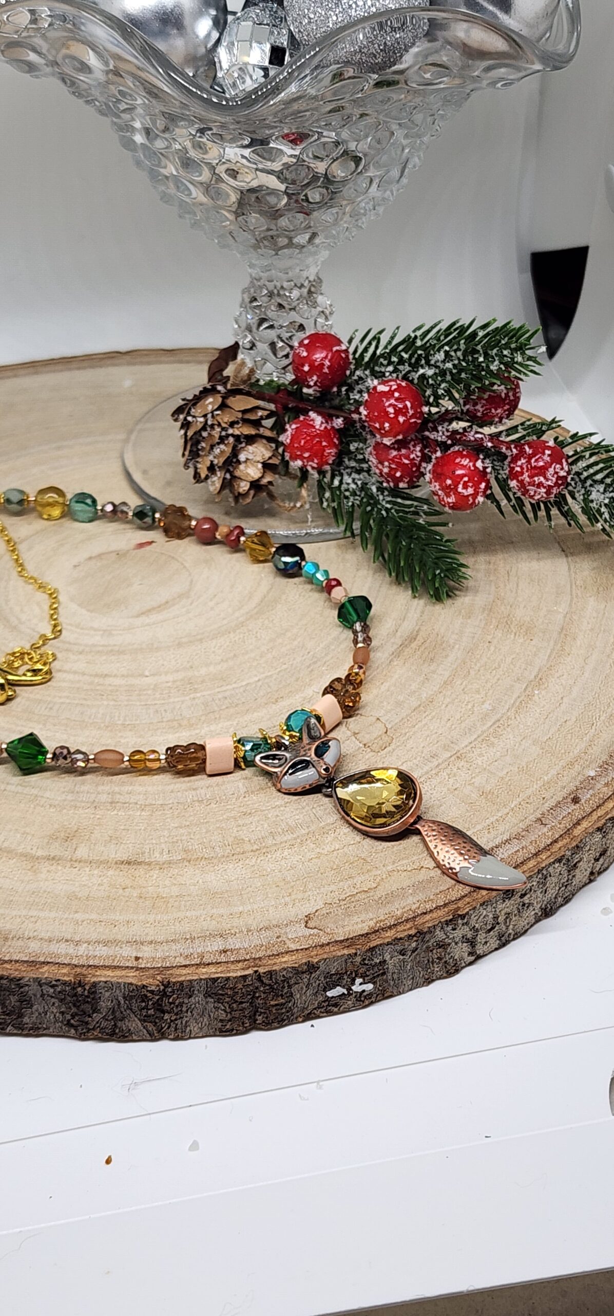 Woodland fox necklace – amber glow & holiday charm-nature inspired jewelry Woodland fox necklace – amber glow & holiday charm-nature inspired jewelry - image 3