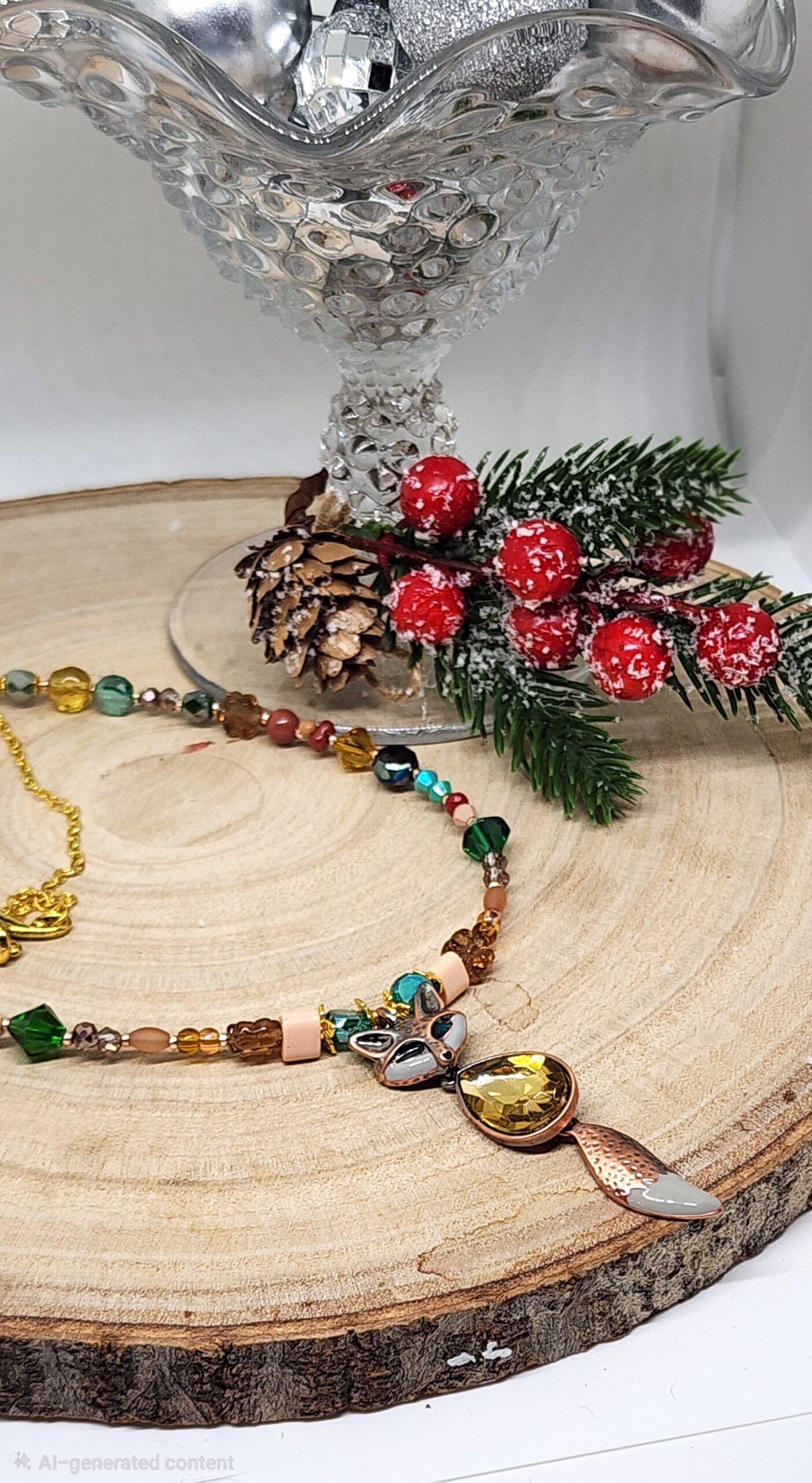 Woodland fox necklace – amber glow & holiday charm-nature inspired jewelry Woodland fox necklace – amber glow & holiday charm-nature inspired jewelry