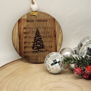 Handcrafted 4" Wooden Christmas Ornament – 2025Keepsake | Vintage Holiday Decor |Christmas Song Collection