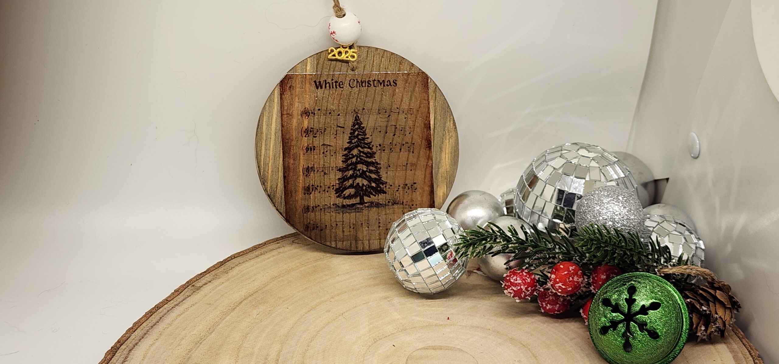 Handcrafted 4" wooden christmas ornament – 2025keepsake | vintage holiday decor |christmas song collection Handcrafted 4" wooden christmas ornament – 2025keepsake | vintage holiday decor |christmas song collection