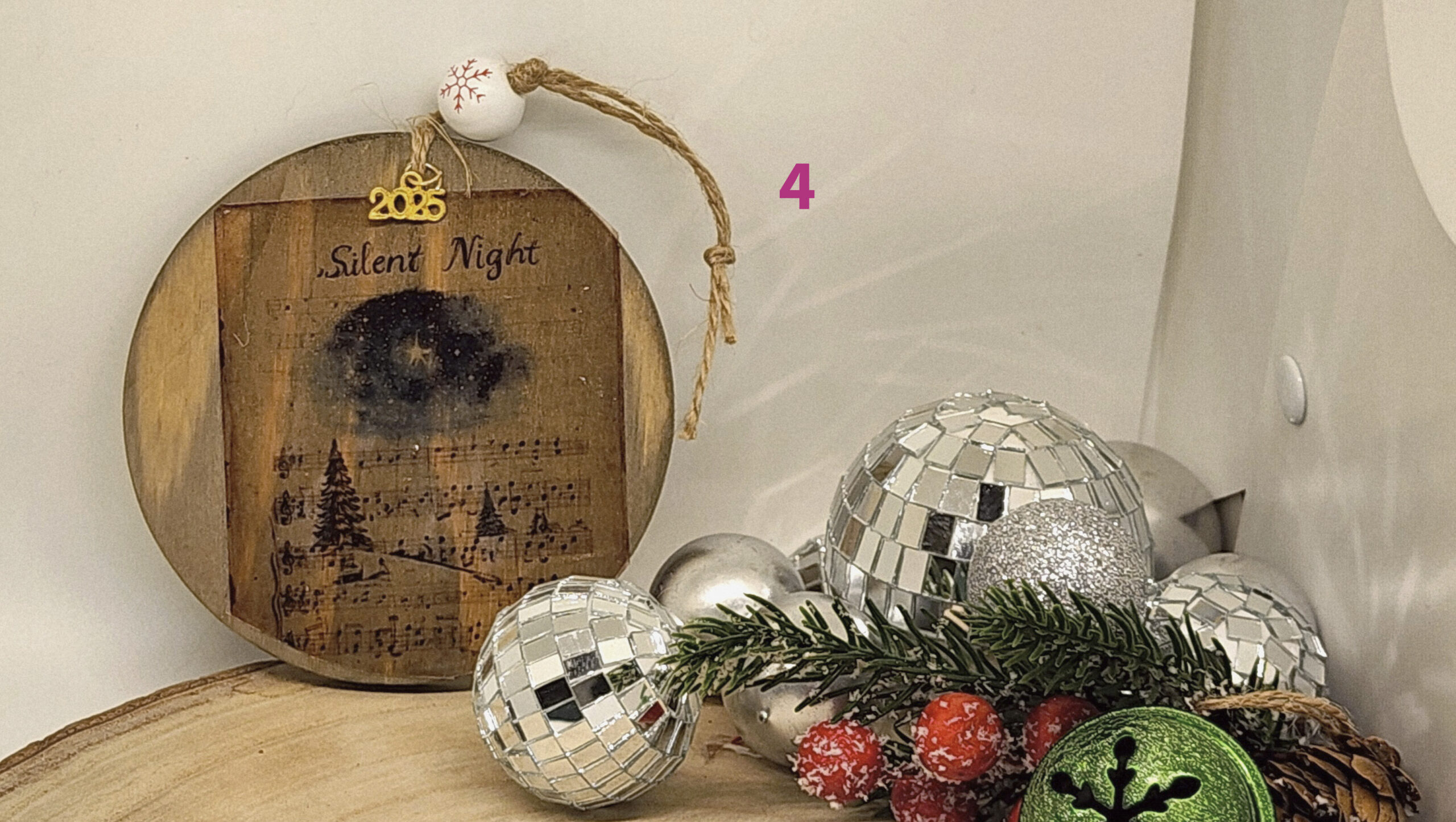 Handcrafted 4" wooden christmas ornament – 2025keepsake | vintage holiday decor |christmas song collection Handcrafted 4" wooden christmas ornament – 2025keepsake | vintage holiday decor |christmas song collection
