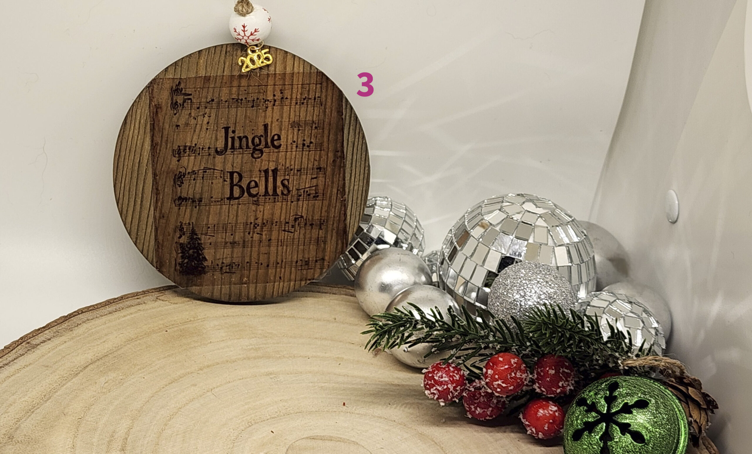 Handcrafted 4" wooden christmas ornament – 2025keepsake | vintage holiday decor |christmas song collection Handcrafted 4" wooden christmas ornament – 2025keepsake | vintage holiday decor |christmas song collection - image 4