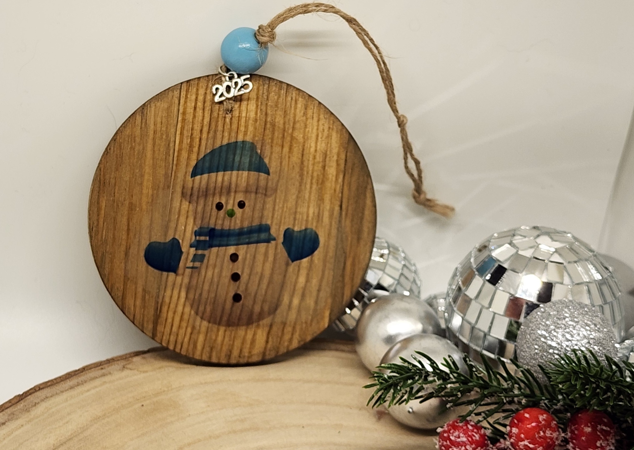 Whimsical artisan holiday decor-wooden christmas ornaments-snowman collection Whimsical artisan holiday decor-wooden christmas ornaments-snowman collection