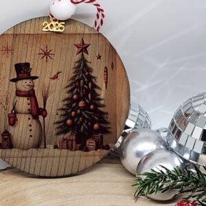 Whimsical Artisan Holiday Decor-Wooden Christmas Ornaments-Snowman Collection