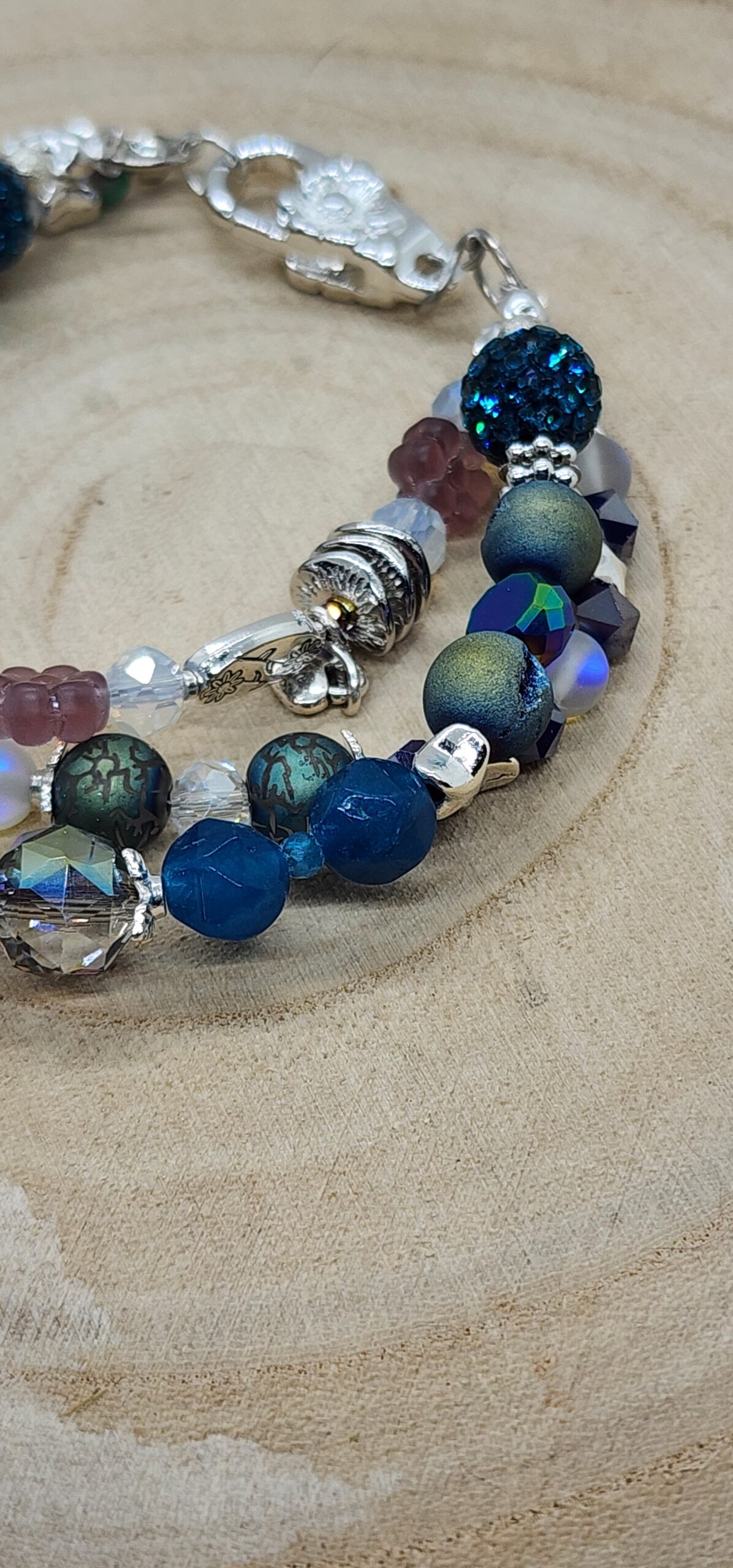 Bear charm & floral beaded bracelet whimsical handmade jewelry set with heart & flower accents Bear charm & floral beaded bracelet whimsical handmade jewelry set with heart & flower accents - image 6