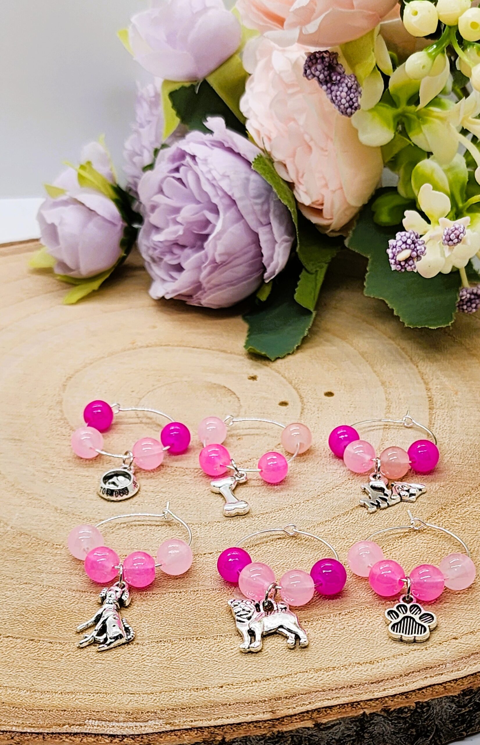 Custom wine glass marker sets-handmade with customizable colors and charms Custom wine glass marker sets-handmade with customizable colors and charms - image 9