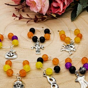 Custom wine glass marker sets-handmade with customizable colors and charms