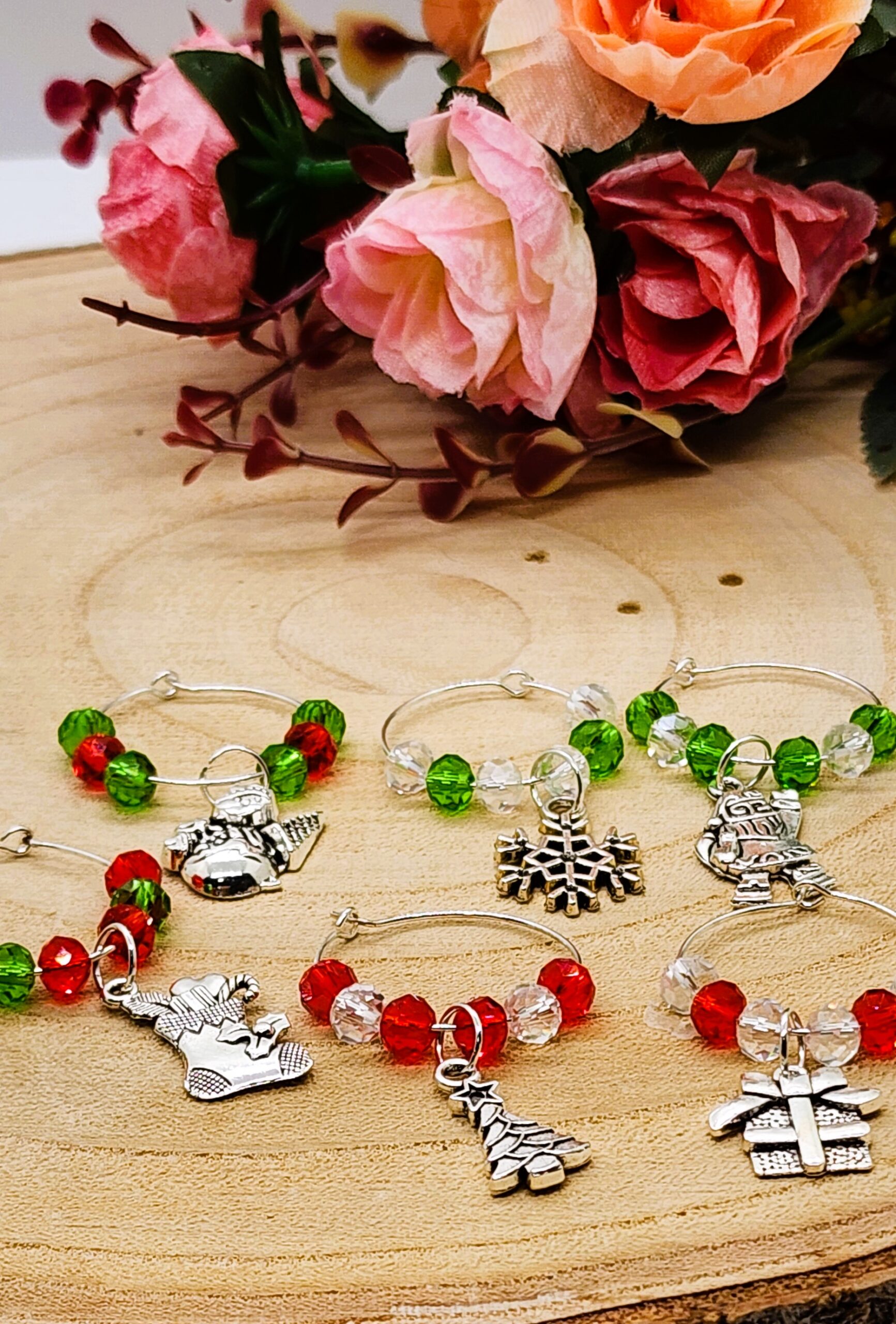 Custom wine glass marker sets-handmade with customizable colors and charms Custom wine glass marker sets-handmade with customizable colors and charms - image 19