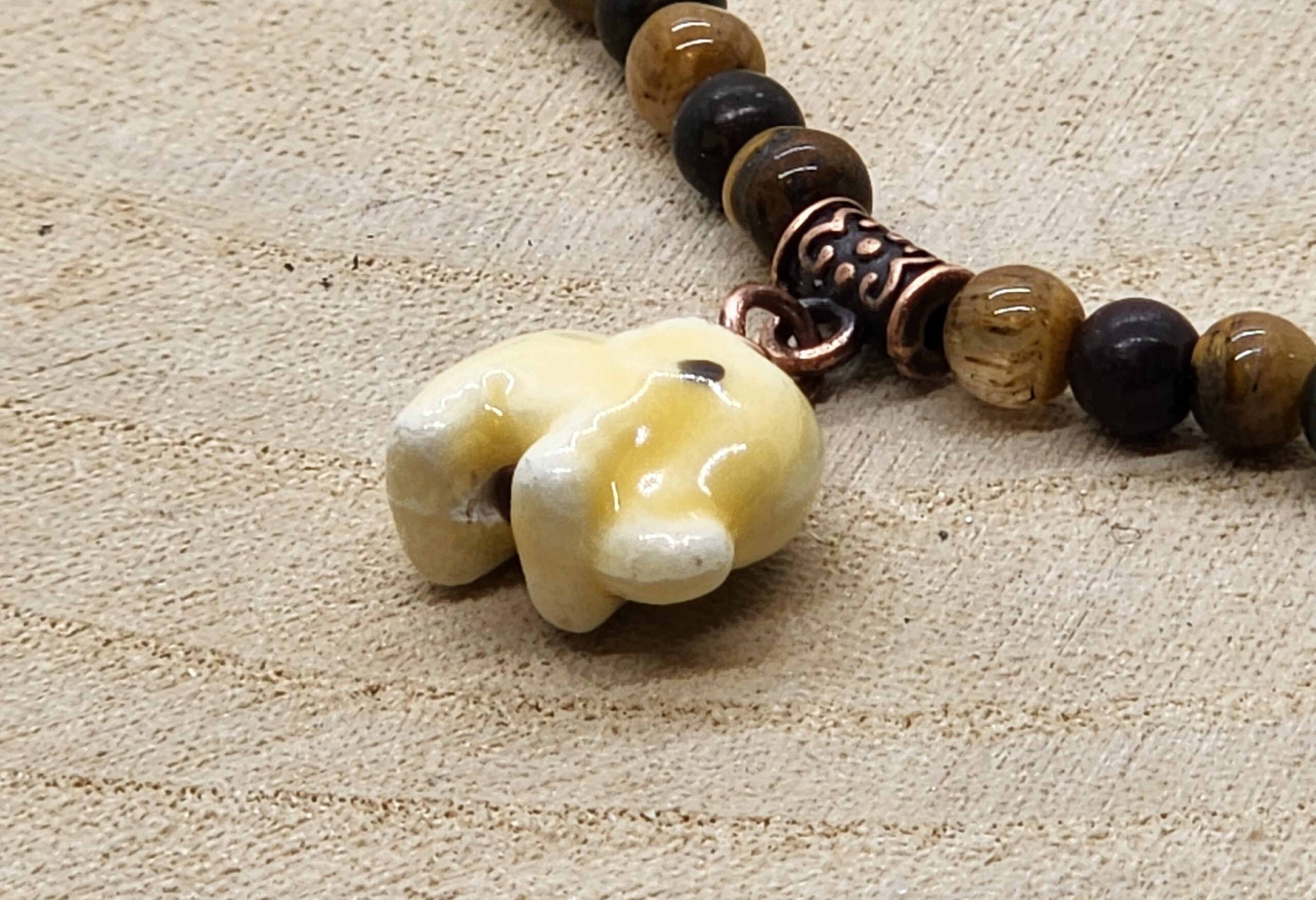 Tiger eye & picasso jasper necklace | handmade men's gemstone necklace | gift for dad Tiger eye & picasso jasper necklace | handmade men's gemstone necklace | gift for dad - image 2