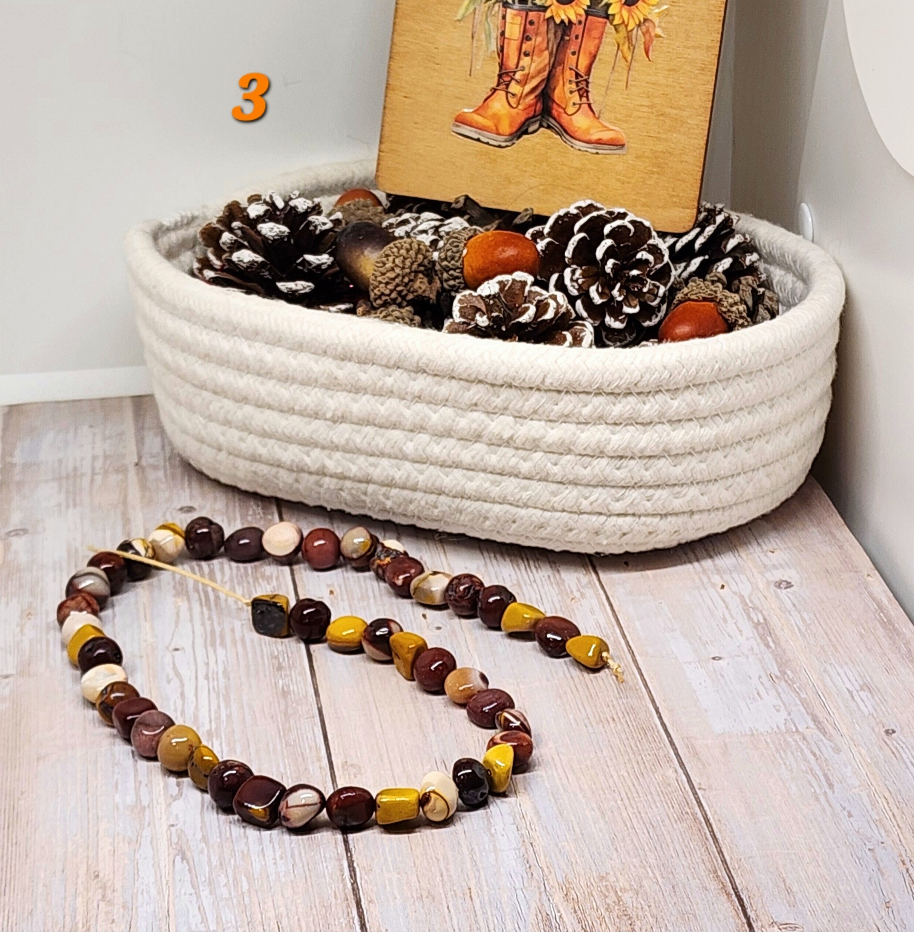 Mookaite polished pebble bead strands-jewelry making supplies-4 strands available Mookaite polished pebble bead strands-jewelry making supplies-4 strands available - image 3