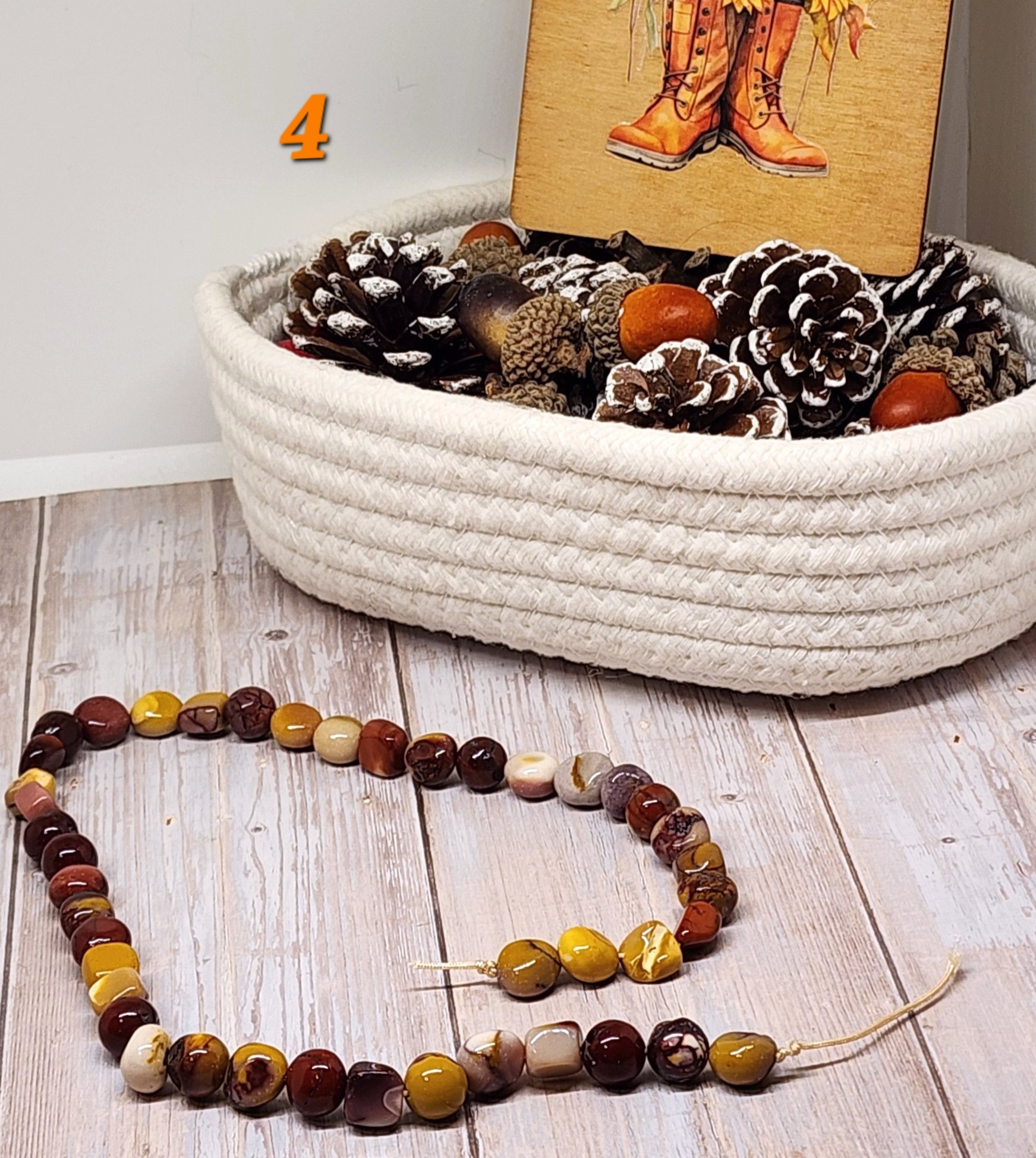 Mookaite polished pebble bead strands-jewelry making supplies-4 strands available Mookaite polished pebble bead strands-jewelry making supplies-4 strands available - image 5