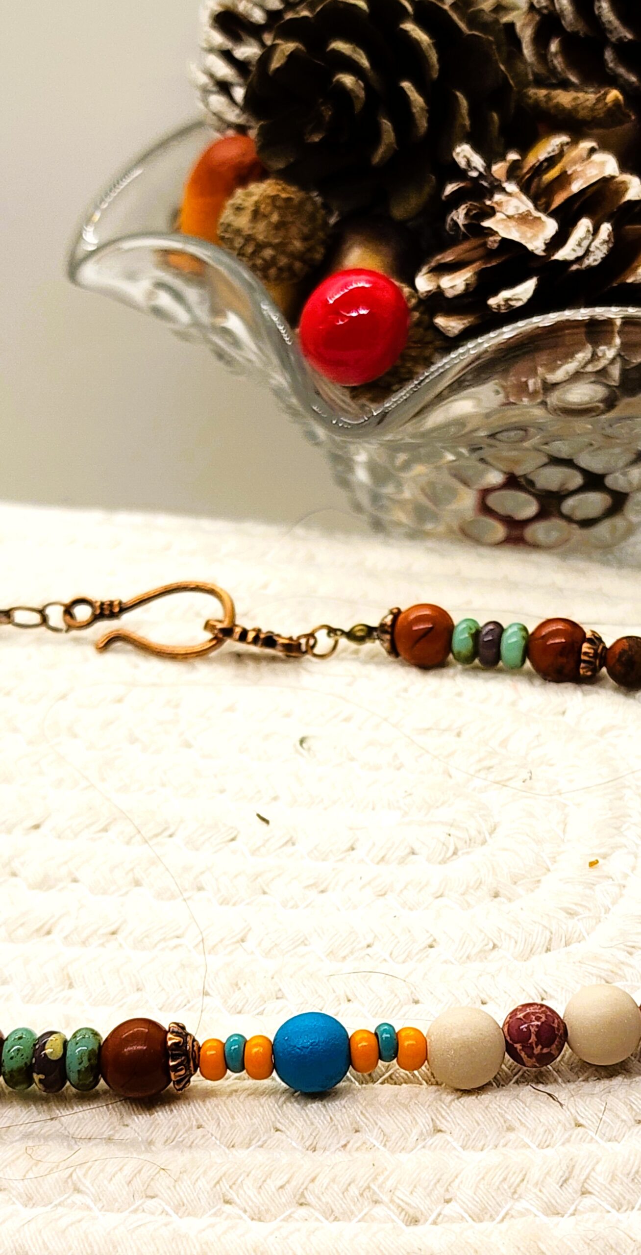 Southwestern cactus pendant necklace | turquoise & earth tone beaded boho jewelry Southwestern cactus pendant necklace | turquoise & earth tone beaded boho jewelry - image 4