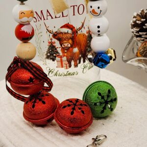 Handmade Christmas Glass Tumbler Set – Wooden Snowman & Santa Ornaments + Guardian Angel Charm | BellasBeadedBliss