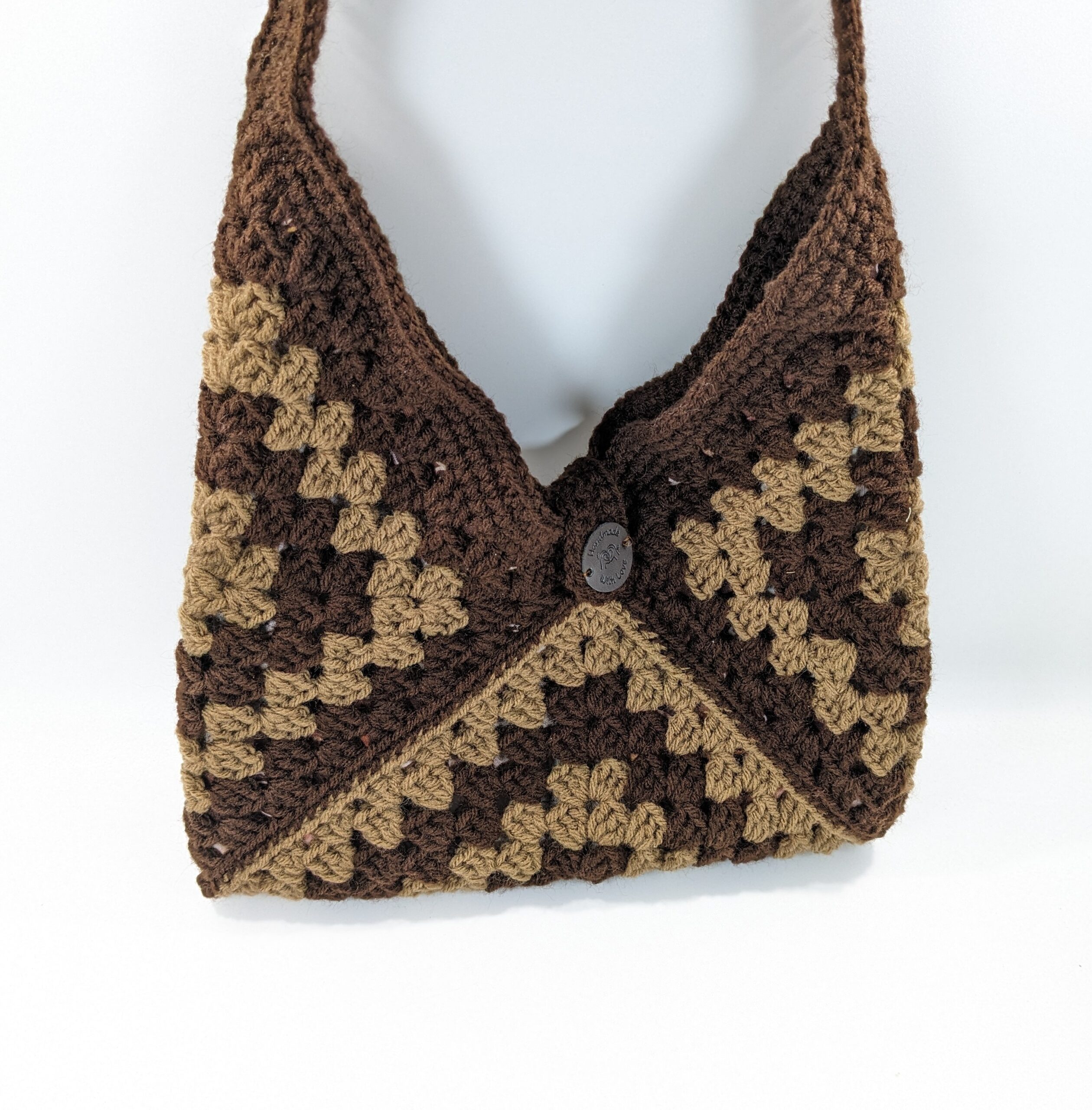 Boho coffee shoulder bag crochet purse Boho coffee shoulder bag crochet purse