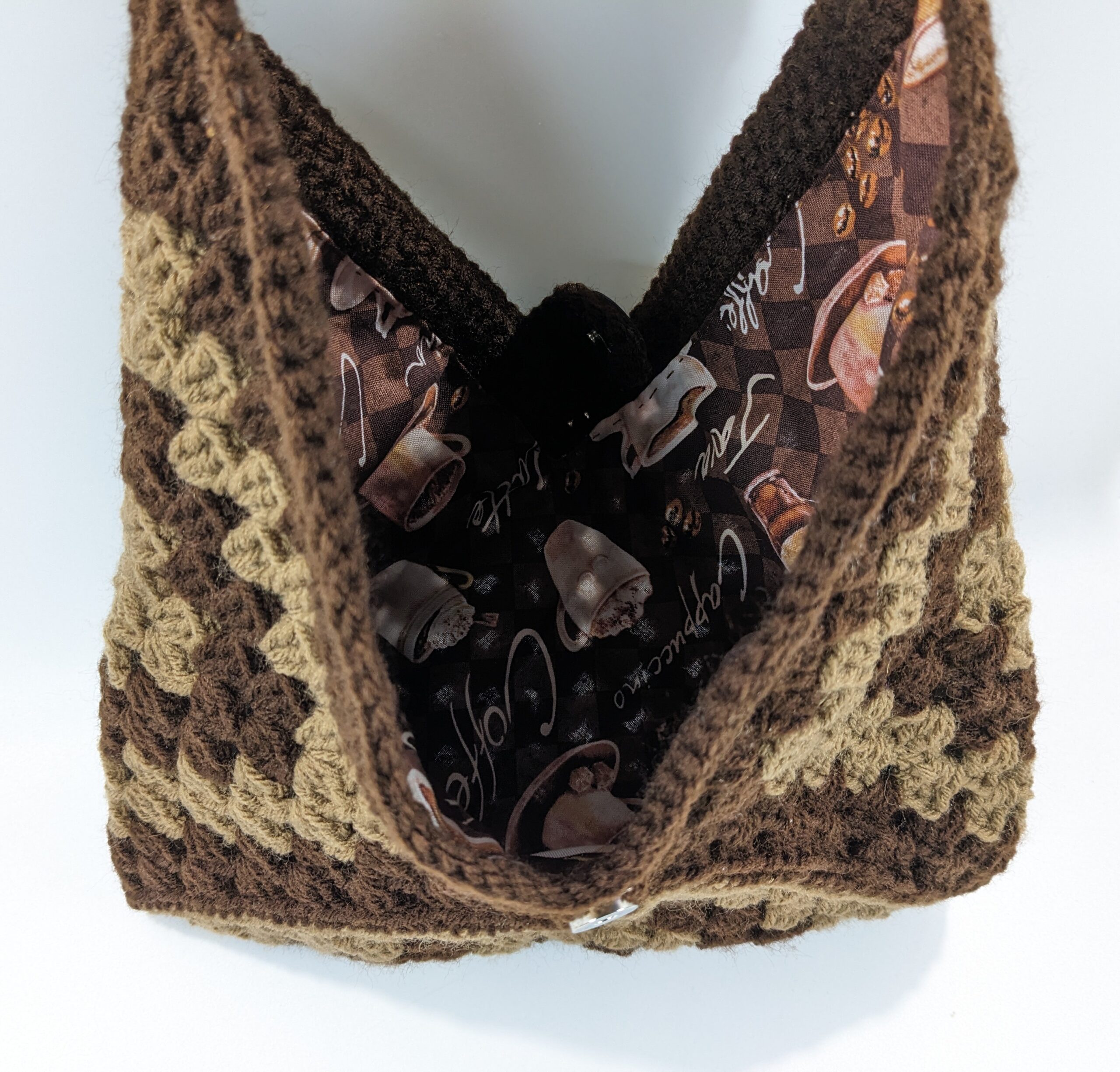 Boho coffee shoulder bag crochet purse Boho coffee shoulder bag crochet purse