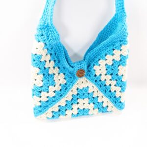 Boho Aqua Shoulder Bag Crochet Purse