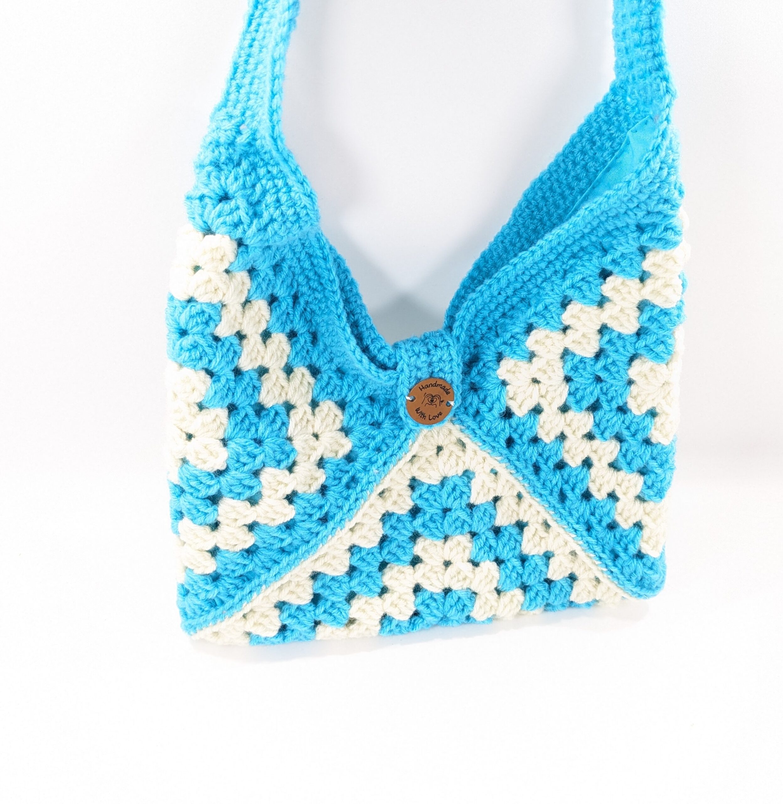 Boho aqua shoulder bag crochet purse Boho aqua shoulder bag crochet purse
