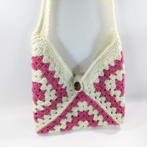 Boho Raspberry Shoulder Bag Crochet Purse