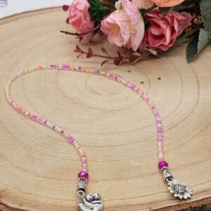 Colorful Beaded Bookmark with Flower & Sloth Charms | Handmade Book Lover Gift