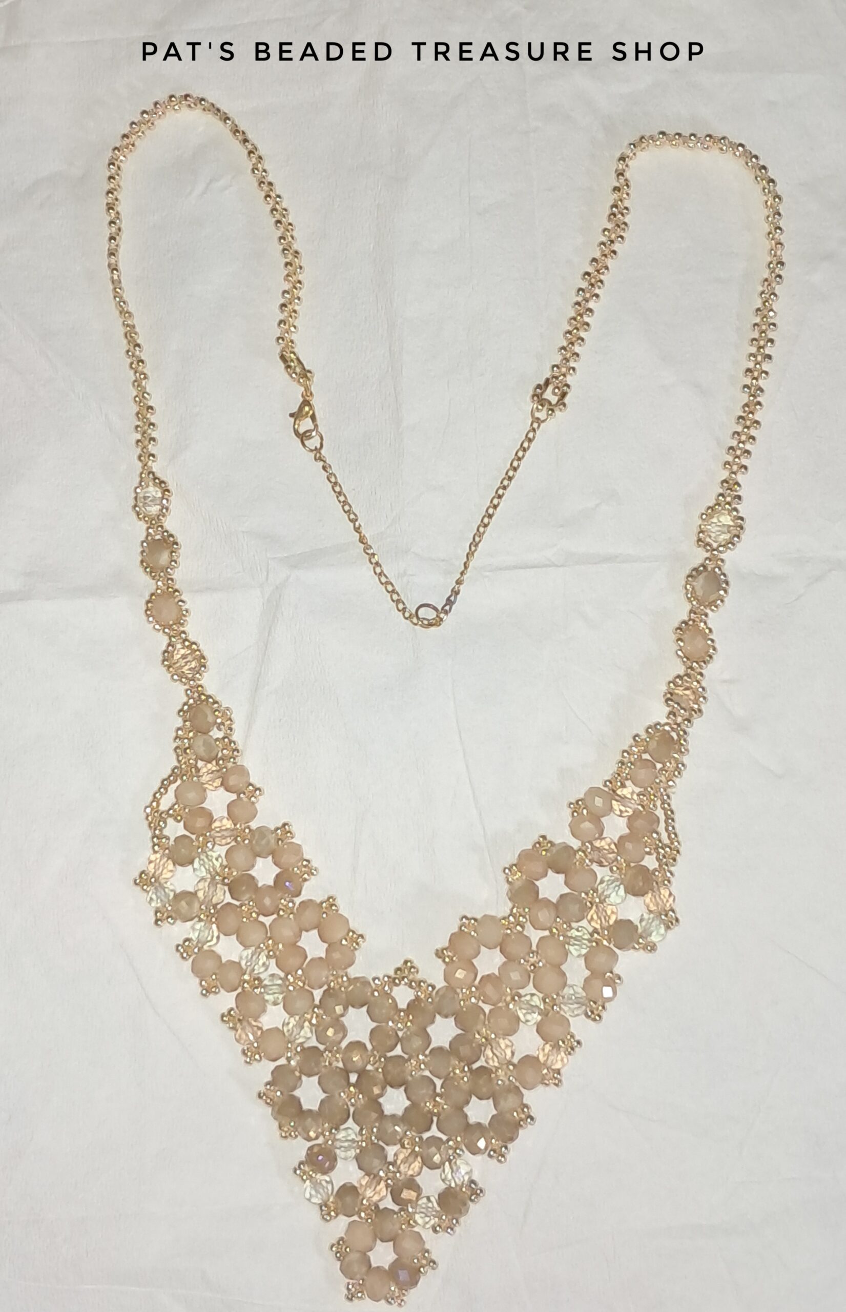 Champagne beaded crystals statement necklace Champagne beaded crystals statement necklace - image 3