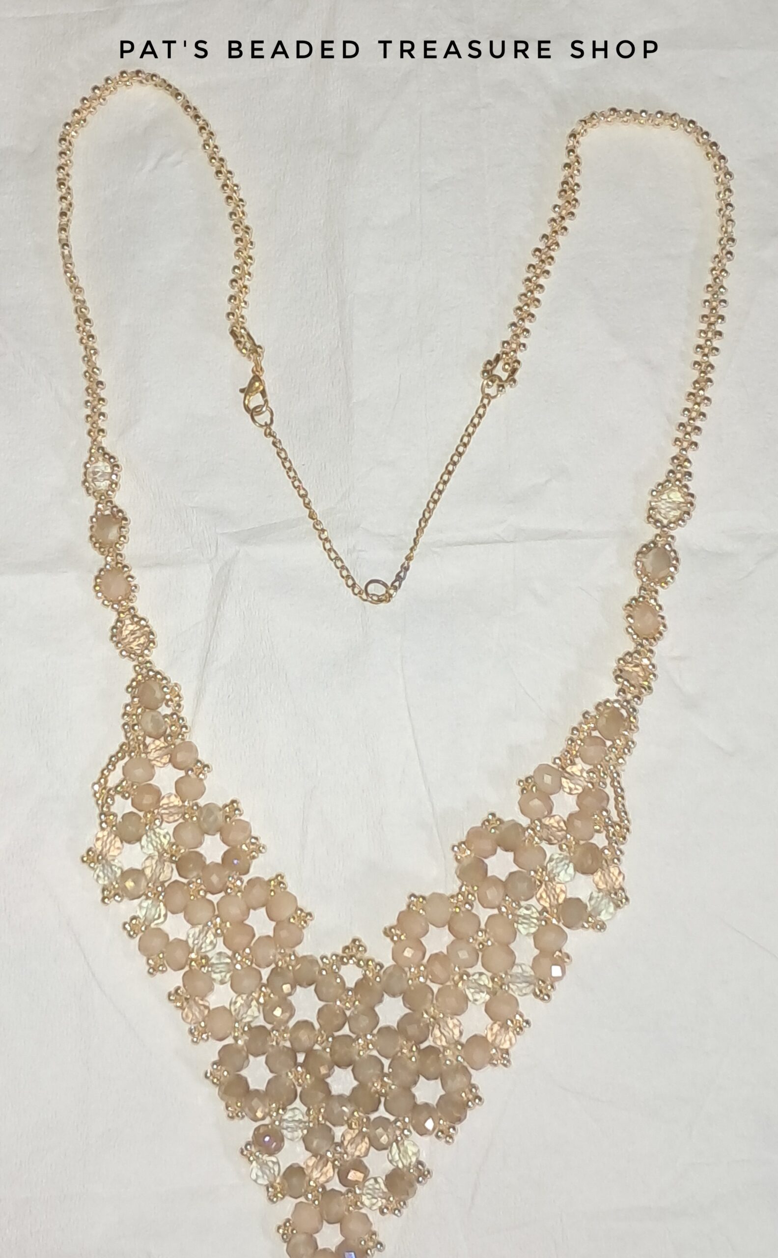 Champagne beaded crystals statement necklace Champagne beaded crystals statement necklace - image 2