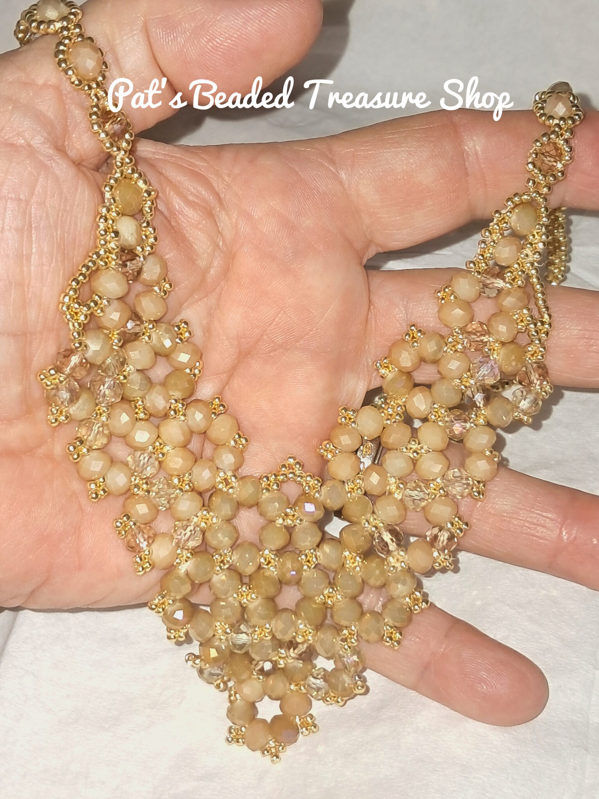 Champagne beaded crystals statement necklace Champagne beaded crystals statement necklace