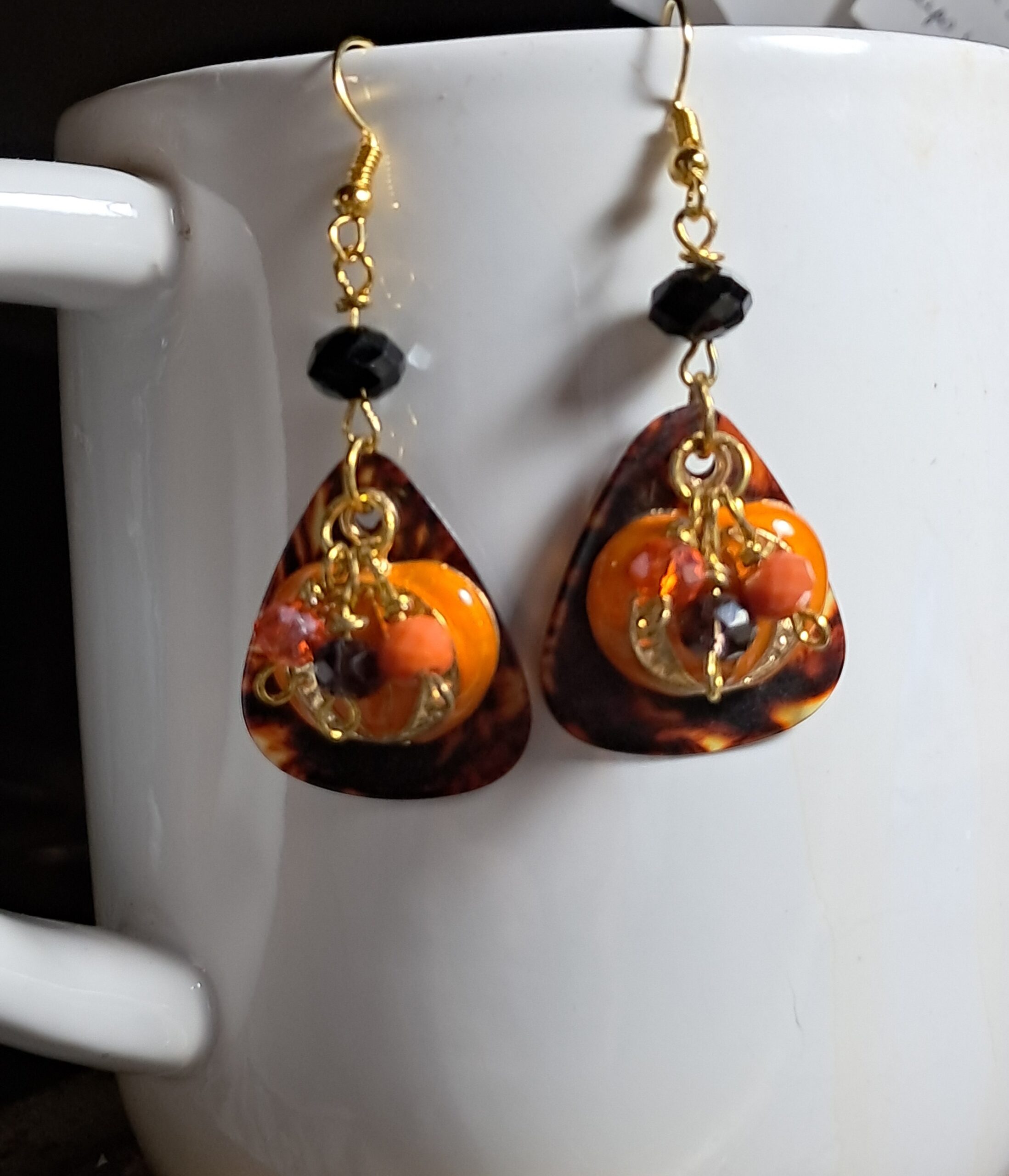 Orange jack o lantern dangle earrings Orange jack o lantern dangle earrings - image 2