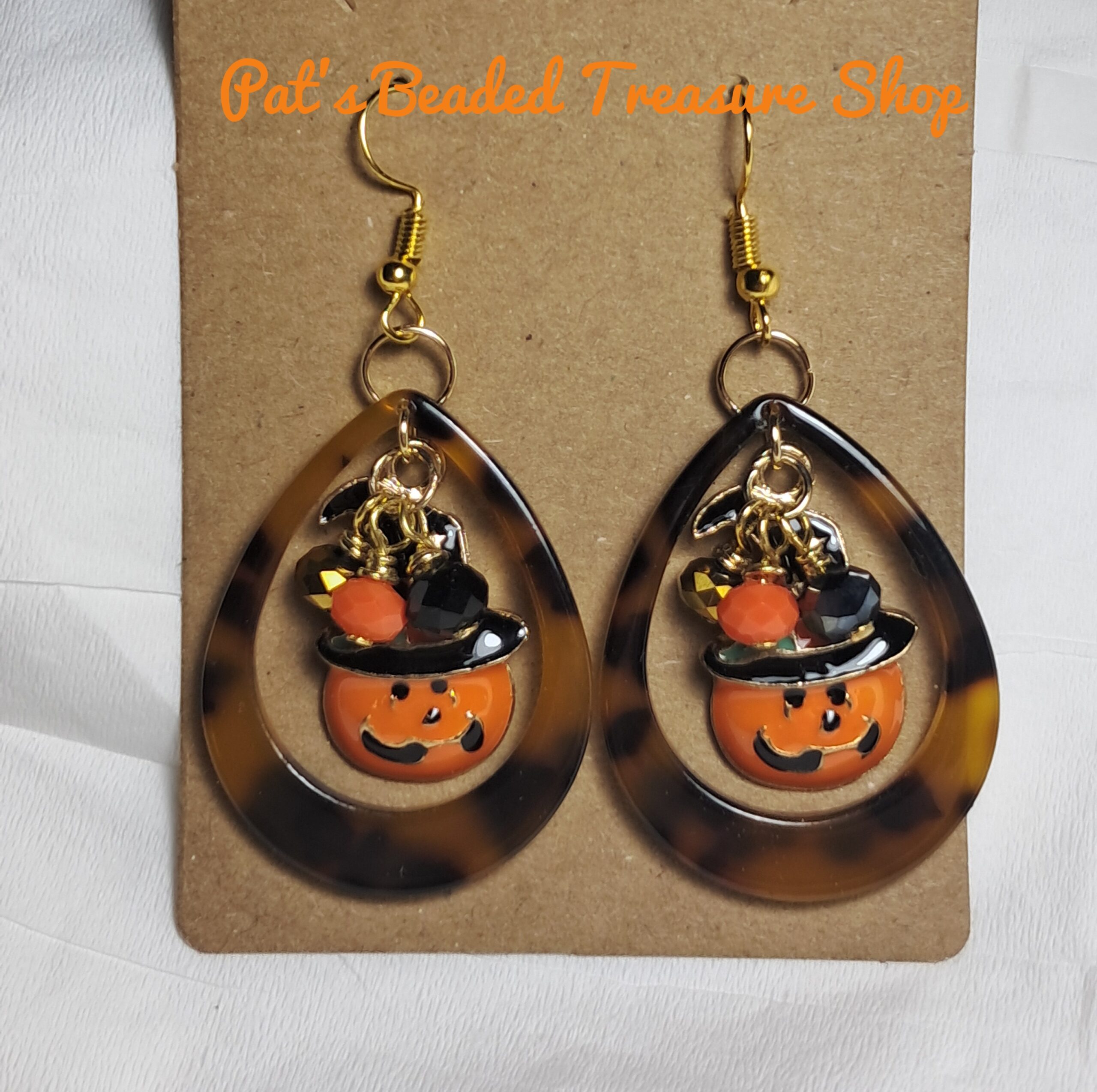 Orange jack o lantern dangle earrings Orange jack o lantern dangle earrings - image 4
