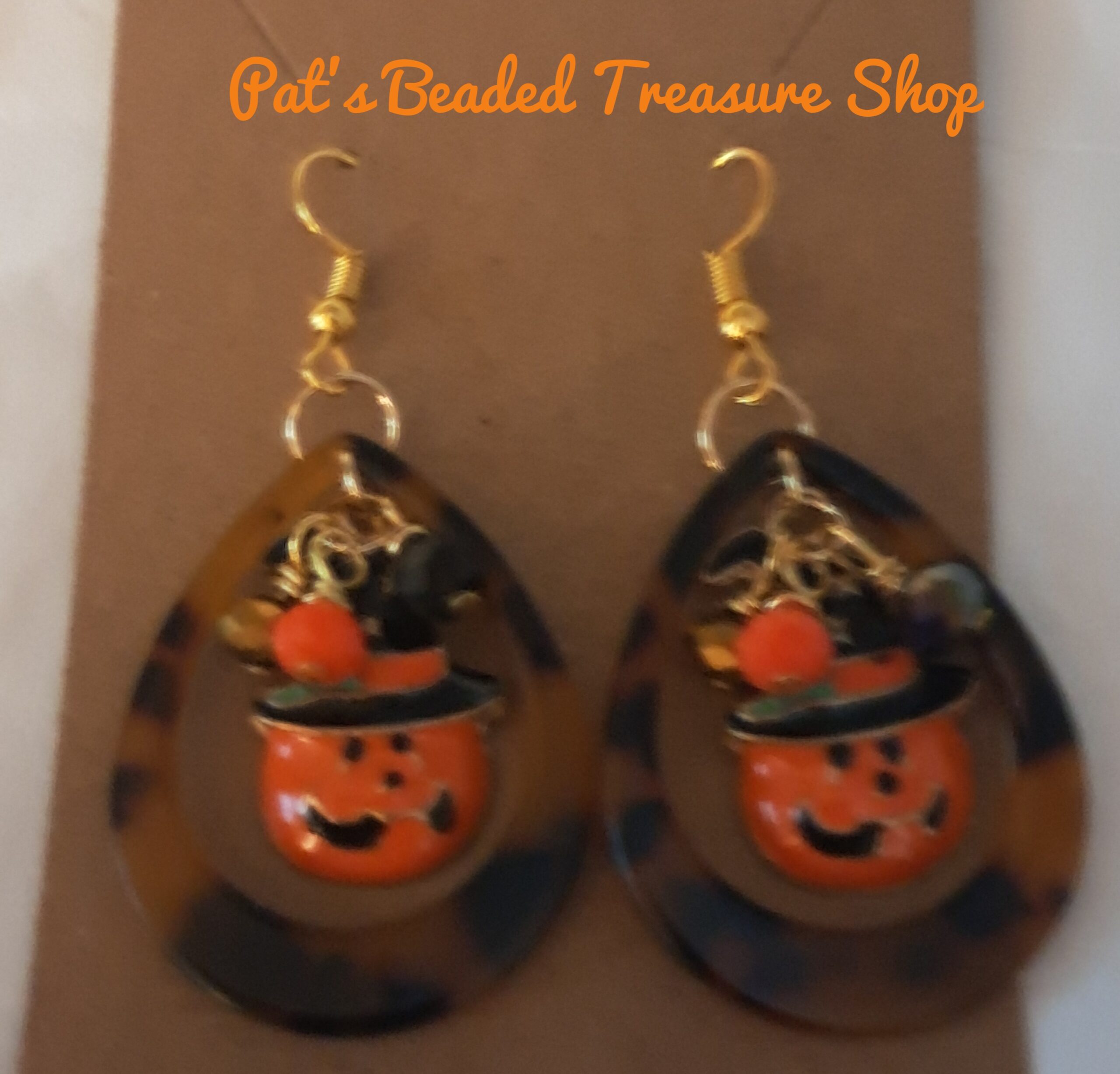Orange jack o lantern dangle earrings Orange jack o lantern dangle earrings