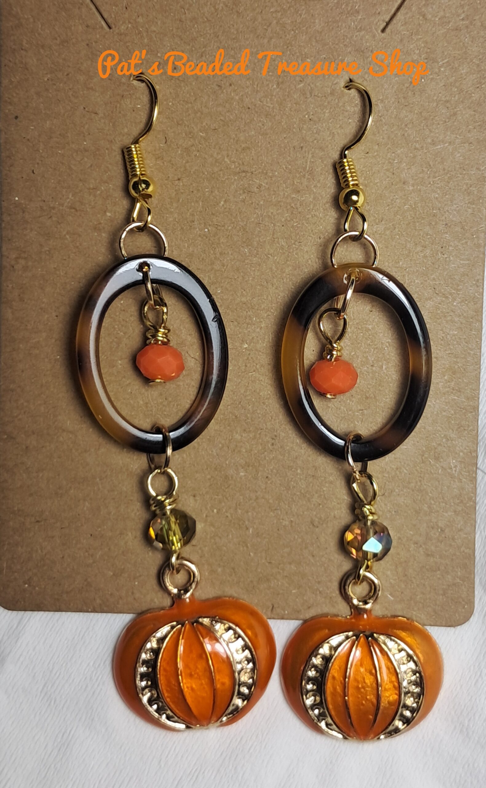 Fall pumpkin dangle earrings Fall pumpkin dangle earrings - image 2